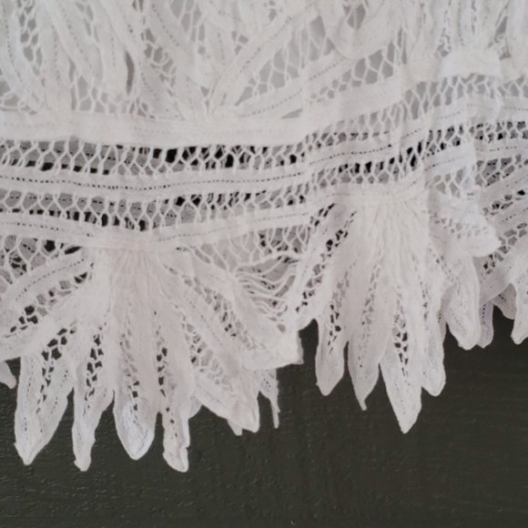 RALPH LAUREN White Cotton Lace Midi Skirt sz 10 - Picture 8 of 13